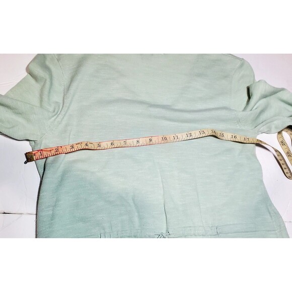 Mint Green Seamed Tunic Top XS Fits M/L V-Neck Long Sleeve Relaxed Fit - Picture 8 of 15